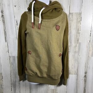 Wanakome Artemis Hoodie XS | Olive Green | Leather | Cozy Blanket | MSRP $119